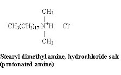 Stearyl dimethyl amine, hydrochloride salt (protonated amine)