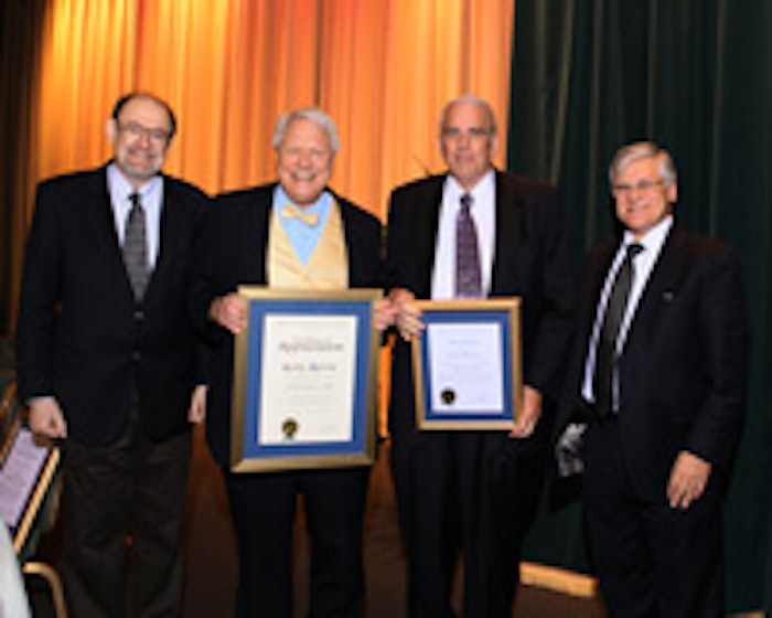 From left: Randy Wickett, PhD, 2009 vice president-elect of the SCC; Gary Agisim, 2009 president of the SCC; Jim Akerson, Merit Award winner; and Robert Lochhead, PhD, 2009 SCC vice president.