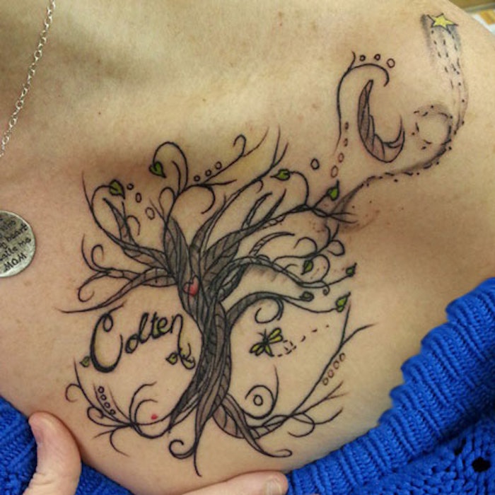 family tree tattoos on back