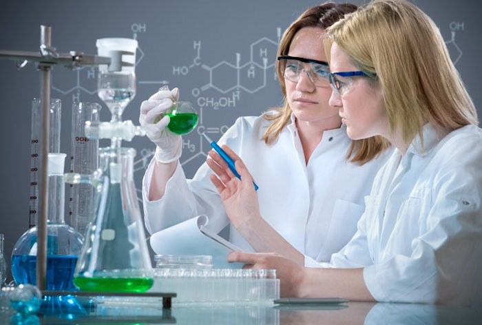 group of the students working at the laboratory