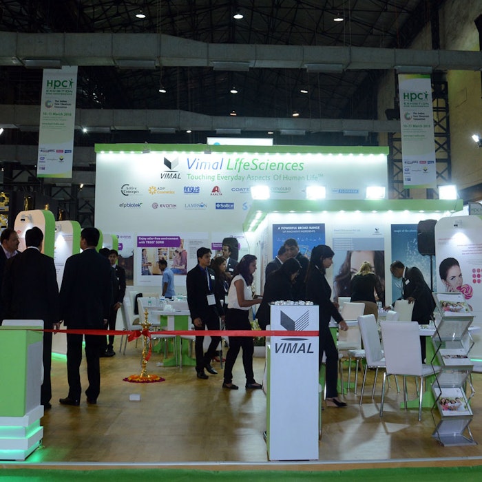 Photo credit: Vinay Kumar Singh; the HPCI exhibition showcased ingredients, technologies and services for home care and cosmetics manufacturing.