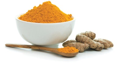 Turmeric root (Curcuma longa) and its curcuminoids have shown antimicrobial activity.21 To produce curcuminoids from turmeric root, an oleoresin is first obtained and curcuminoids are isolated. The mother liquor, after partial isolation of curcuminoids, is known as spent turmeric oleoresin (STO), which is considered industrial waste, but it is rich in antioxidants and antimicrobial compounds.22 It can be further purified by hexane extraction to obtain a turmeric oil fraction rich in turmerone. Turmeric oil from STO has shown antimicrobial properties against both bacteria23 and fungi24, suggesting it as a promising ingredient for natural preservation.