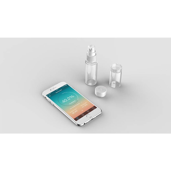 The MiLi sensor can determine a person’s skin moisture levels on the face and hand area within 5 seconds and feed the results (normal, oily or dry skin) to the consumer’s smartphone via a Bluetooth-enabled app. In this way, the technology allows consumers to track the effectiveness of their skin care in real time.