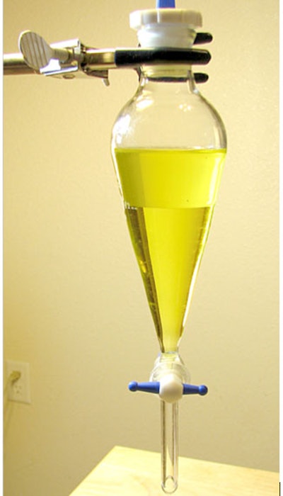 As stated, the partition coefficient is the ratio of concentrations of un-ionized compound between the two solutions. To measure the partition coefficient of ionizable solutes, the pH of the aqueous phase is adjusted such that the predominant form of the compound is un-ionized. The logarithm of the ratio of the concentrations of un-ionized solute in the solvents is called log P and calculated as follows (see Equation 1):10
