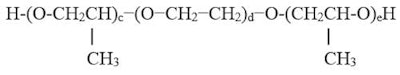 Water is a selective solvent for the ethylene oxide blocks in PEO/PPO copolymers. For the regular poloxamer configuration, spherical aggregates are easily formed since PPO blocks are placed inside the core, protected from the solvent by the outer PEO blocks.