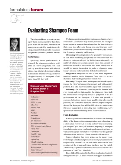 Evaluating Shampoo Foam