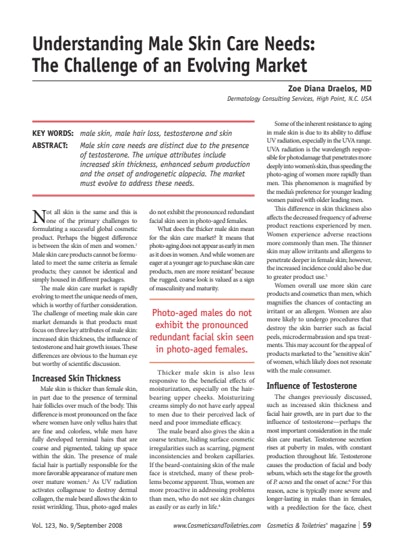 Article Download: Understanding Male Skin Care Needs: The Challenge of an Evolving Market