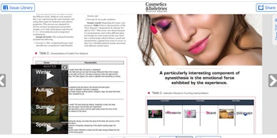 'We're super excited to have received this award,' said Rachel Grabenhofer, managing editor of Cosmetics & Toiletries. 'Our internal team, including Designer James Fergus and Digital and Video Specialist Bryan Crowe really made this functionality possible. In addition, it helped to have visionary authors like Mauricio and John who were willing to try a new idea.'