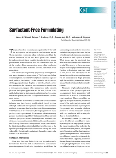 Article Download: Surfactant-free Formulating