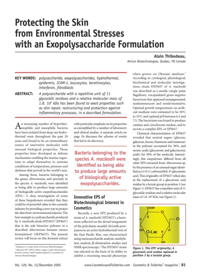 Article Download: Protecting the Skin from Environmental Stresses with an Exopolysaccharide Formulation