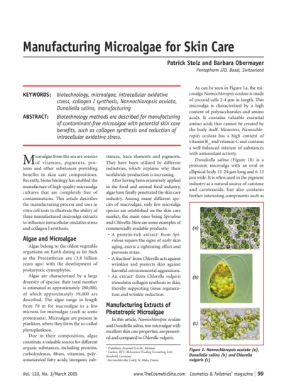 Manufacturing Microalgae for Skin Care