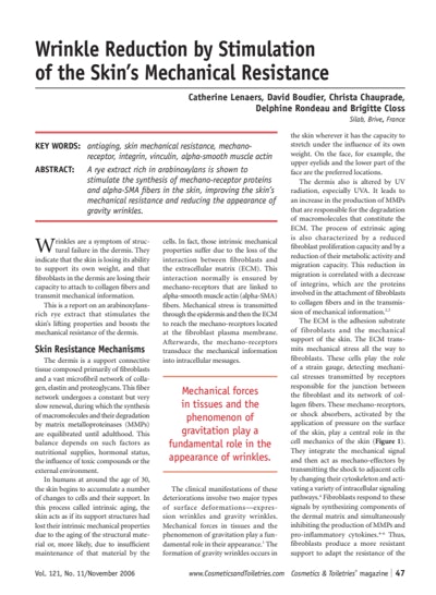 Wrinkle Reduction by Stimulation of the Skin’s Mechanical Resistance