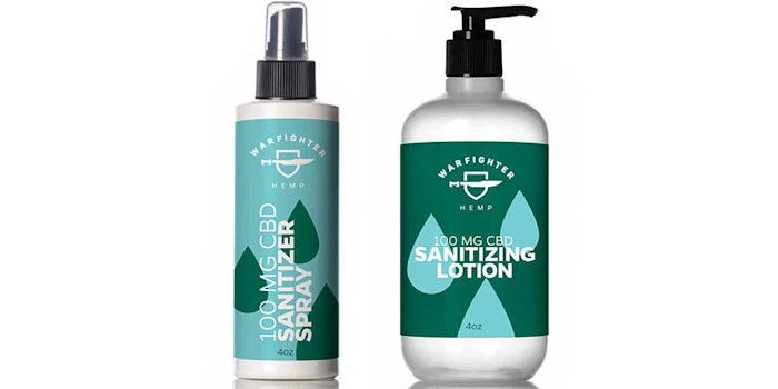 Warfighter Hemp has developed Warfighter CBD Antiseptic Sanitizer Spray, a solution made with industrial-derived CBD, which offers skin-calming properties and may help to minimize redness caused by excessive cleansing.