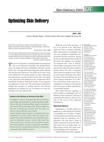 Article Download: Optimizing Skin Delivery