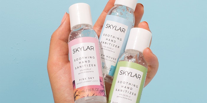 Skylar's line of hand sanitizer.