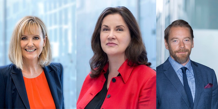 Anja Bergwitz, vice president global marketing & new business. Dagmar Chlosta, sole managing director of A.W. Faber-Castell Cosmetics GmbH. Christian Eisen, vice president global sales & innovation of A.W. Faber-Castell Cosmetics GmbH.