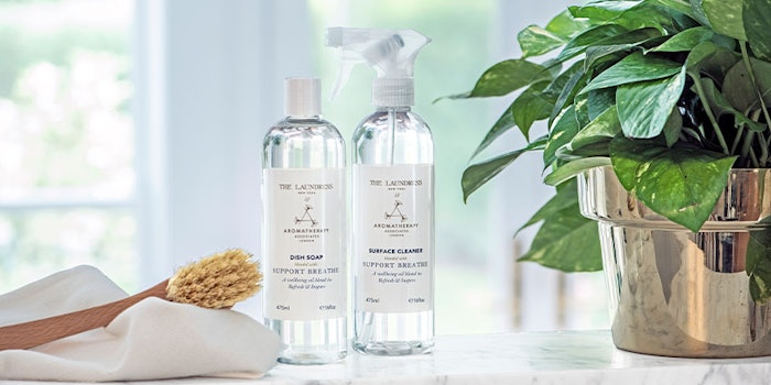 The Laundress x Aromatherapy Associates Support Breathe Dish Soap and Support Breathe Surface Cleaner