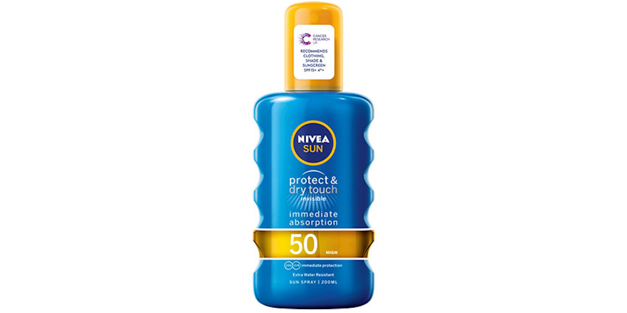 som spons Haat Read the Label: Nivea's Sun Protect & Dry Touch Sunscreen Spray SPF 50 |  Cosmetics & Toiletries