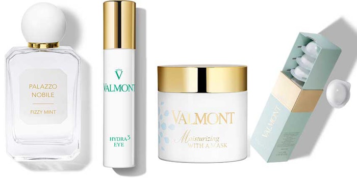 Valmont will release four skin revitalizing products starting in March 2021. The collection includes a bubble mask, moisturizer, eye serum and eau de toilette.