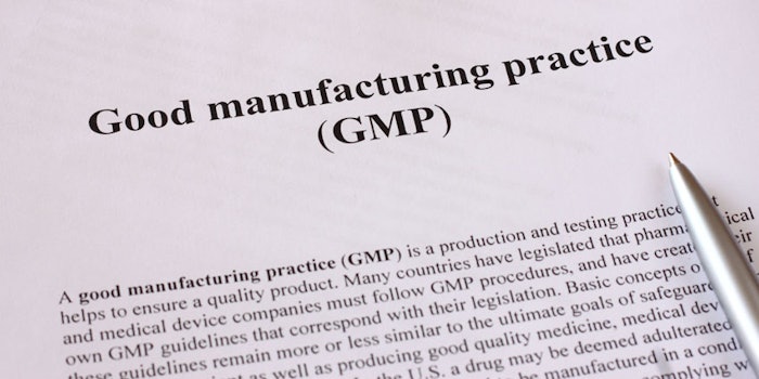 This certifies that the company's cosmetic ingredient site meet safety and quality manufacturing guidelines.