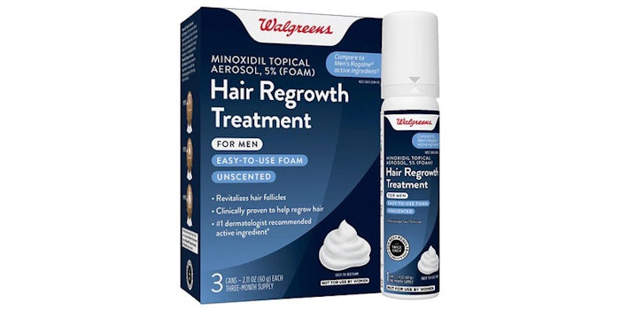Walgreens Minoxidil Topical Aerosol 5 Hair Regrowth Treatment For Men