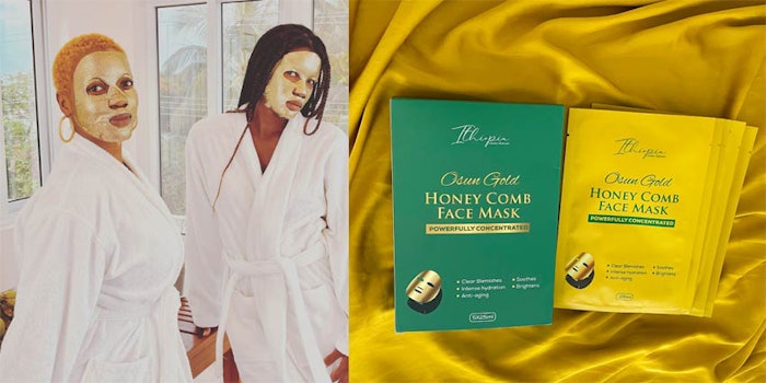 Ithiopia Luxury's Osun Gold Honeycomb Face Mask features a range of skin-friendly ingredients.
