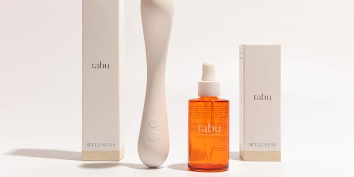 The Kit includes Tabu's Personal Massager, water-based lubricant and educational content on sexual wellness.