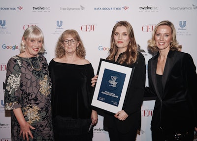 Young Achiever Award: Madeleine White (second from right), founder and CEO, Juni Cosmetics.
