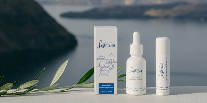 Kosterina Beauty is a new skin care brand that uses extra virgin olive oil as its signature ingredient to create Mediterranean-inspired skin care products.