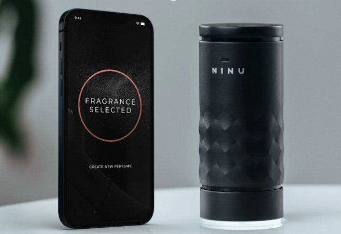 The personalized AI perfume offers customizable fragrances that can be adjusted through a smartphone app.