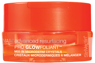 Pro GlowFoliant Mix-In Microderm Crystals are AHA-infused microdermabrasion crystals that mix with any cleanser to exfoliate dead skin cells without compromising the skin barrier.