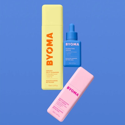 Byoma Creamy Jelly Cleanser, Byoma Hydrating Serum and Byoma Moisturizing Gel-Cream