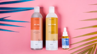 Mounia's debut products include the Two-Drop Serum, Mounia Rinse and Mounia Condition.
