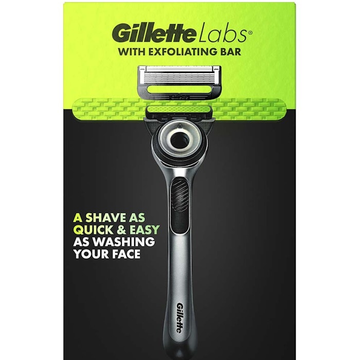 Gillette Labs with Exfoliating Bar has an exfoliating bar built into the handle.