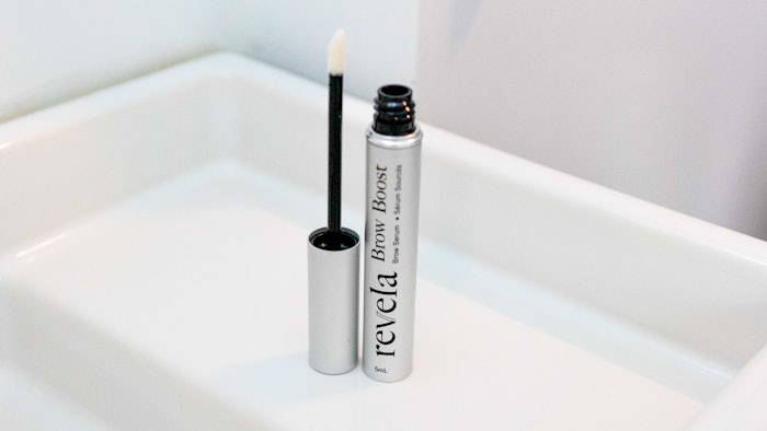 Revela Brow Boost Serum uses the brand's ProCelinyl to promote eyebrow and hair growth.