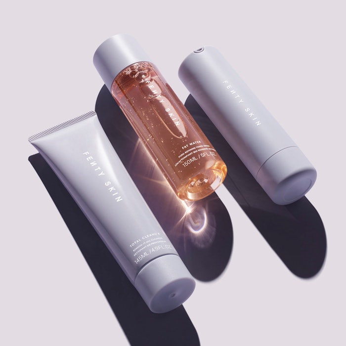 Fenty Skin's makeup-removing cleanser, toner serum and SPF moisturizer are now available in a fragrance-free variety.