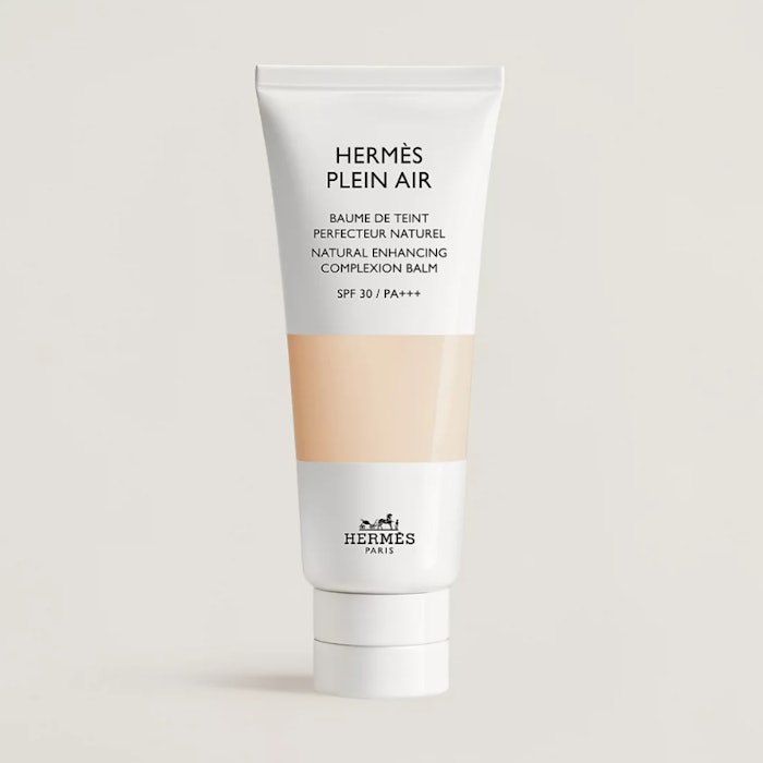 Hermes Paris' complexion balm is formulated with a hyaluronic acid complex, primrose oil, Baikal skullcap and mineral-only SPF 30.