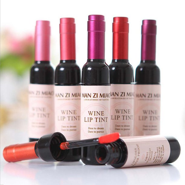 Label Challenge Answer Man Zi Miao, Waterproof Wine Lip Tint