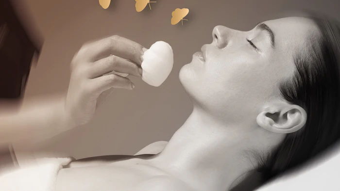 Woman getting facial