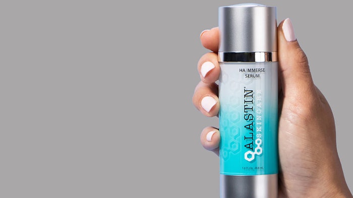 Galderma's Alastin HA Immerse Serum is formulated using high molecular hyaluronic acid that mimics the hyaluronic acid naturally found deep within the skin, providing moisture from the inside out.