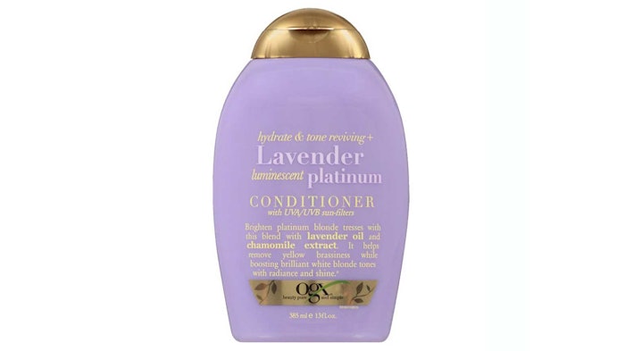 Featuring a blend of sulfate-free surfactants, UVA/ UVB filters and natural oils, the conditioner is said to target and brighten platinum tones with radiance and shine.