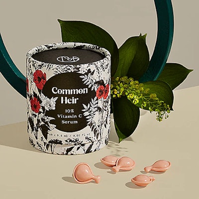 Pictured: Common Heir's 10% Vitamin C serum in biodegradable capsules.