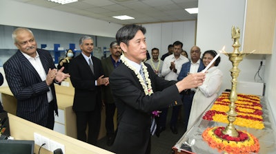 During the lab inauguration, EngHeng Khoo, vice president of Clariant South East Asia, Pte., Ltd. (shown here), performed the lighting of the candle. Indian High Commissioner P. Kumaran was the guest of honor. MD of Kumar Organic Products Udayan Kumar Singh guided the team. The program was organized by the Singapore team, led by Sanjeev Parmar and Rupali Madhvi from the lab.