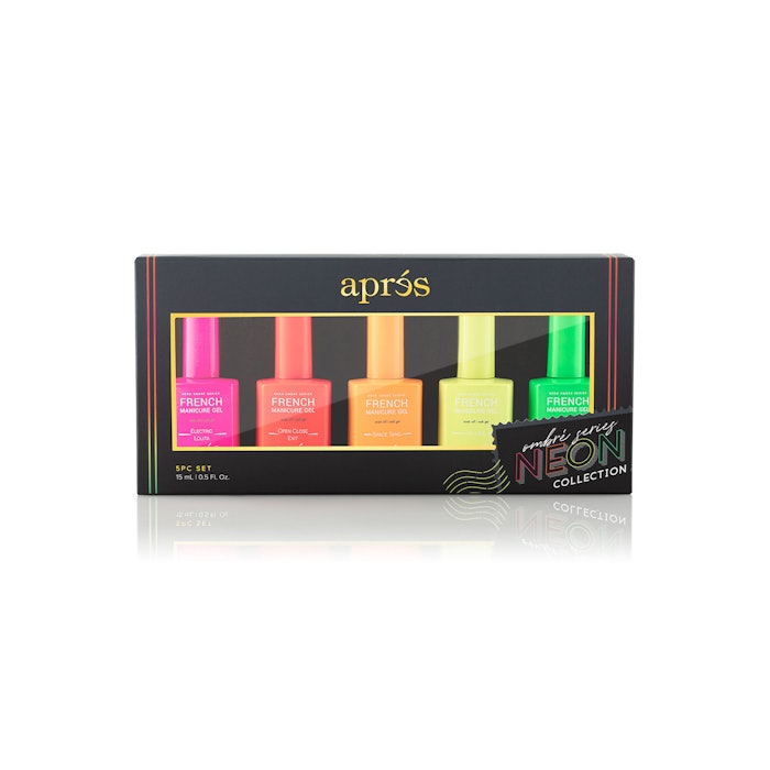 Aprés Nail French manicure gel neon ombre set.