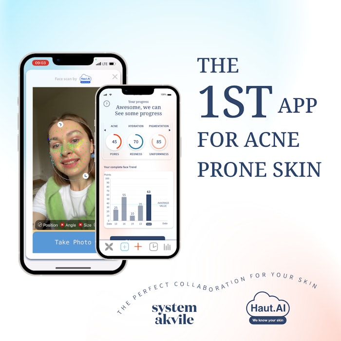 Haut.AI has implemented its visual wellness biomarker technology for skin in into the Sytem Akvile app in order to expand on the capabilities of virtual skin care analysis.