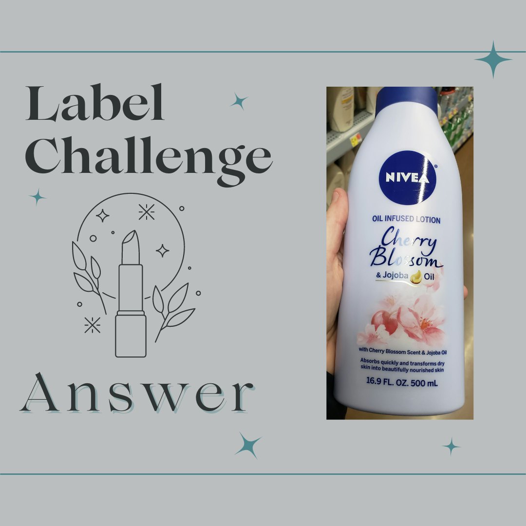 Label Challenge Answer Nivea Oil Infused Lotion Cherry Blossom