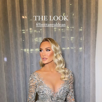 Brittany Aldean’s chic Hollywood waves by hairstylist Carly Bethel