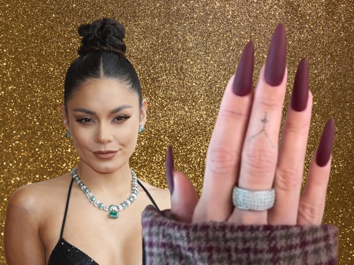 Vanessa Hudgens showed off her matte burgundy nails on Instagram