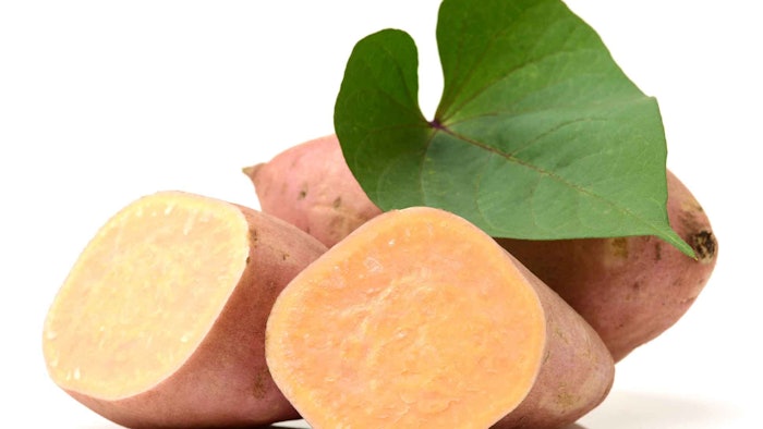 Topical sweet potato leaf polyphenols inhibited dermal thickening and increased enzyme activities.