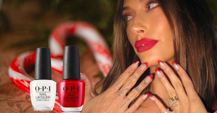 Hailey Bieber and Zola Ganzorigt have sparked another glazed nail trend: Candy Cane Glazed Nails